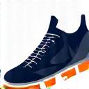 Abstract icon of a football boot with gears inside.